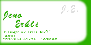 jeno erkli business card